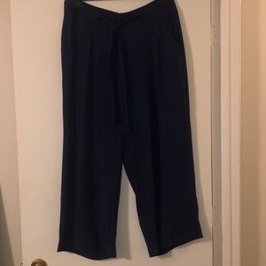 Blue and Black Striped Madison Capris